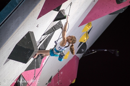 Lead Climbing World Cup 2017, Villars - Laura Rogora during the first stage of the Lead World Cup 2017 at Villars in Switzerland