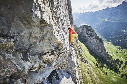 Michael Wohlleben, Parzival, Westliche Dreifaltigkeit, Gruppo dell'Alpstein  - Michael Wohlleben durante la prima libera di 'Parzival' (8b, 150m), Westliche Dreifaltigkeit, Gruppo dell'Alpstein 