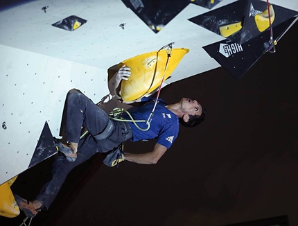 Campionati europei arrampicata lead Campitello di Fassa - Romain Desgranges durante il Campionato Europeo Lead a Campitello di Fassa
