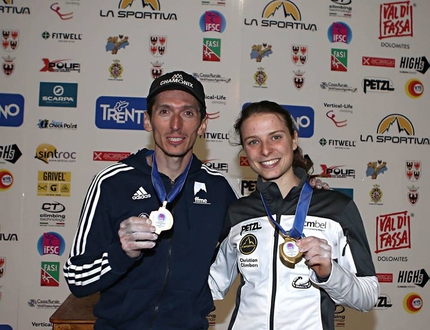 Campionati europei arrampicata lead Campitello di Fassa - Romain Desgranges e Anak Verhoeven, i vincitori del Campionato Europeo Lead a Campitello di Fassa