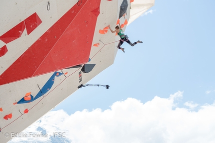 Lead World Cup 2017, Chamonix - Janja Garnbret during the Lead World Cup at Chamonix