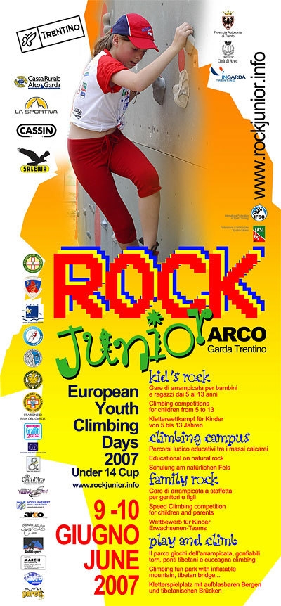 Rock Junior, hundreds of children and their parents at Arco for the climbing game.
