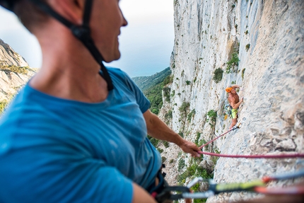 Punta Argennas, Sardegna - Jan Kareš e Jaro Ovcacek durante la prima salita di 'Falco' alla parete est di Punta Argennas, Sardegna