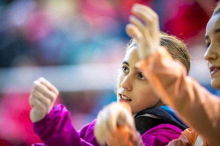 Campitello di Fassa, European Climbing Championships 2017, Ralf Brunel - Laura Rogora at the European Lead Climbing Championship 2017 at Campitello, Italy