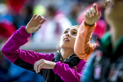 Campitello di Fassa, European Climbing Championships 2017, Ralf Brunel - Laura Rogora at the European Lead Climbing Championship 2017 at Campitello, Italy