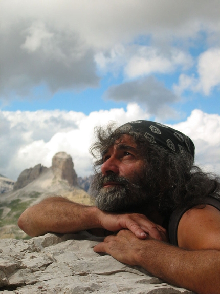 Mauro Corona, Mauro Bole, Alziro Molin, Tre Cime di Lavaredo, Dolomiti - Mauro Corona, estate 2002