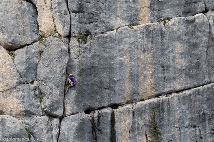 Nevee Outdoor Festival 2017, Sella Nevea - Nicolò Cadorin in azione nella nuova falesia Il Manicomio al Bila Bec, Sella Nevea