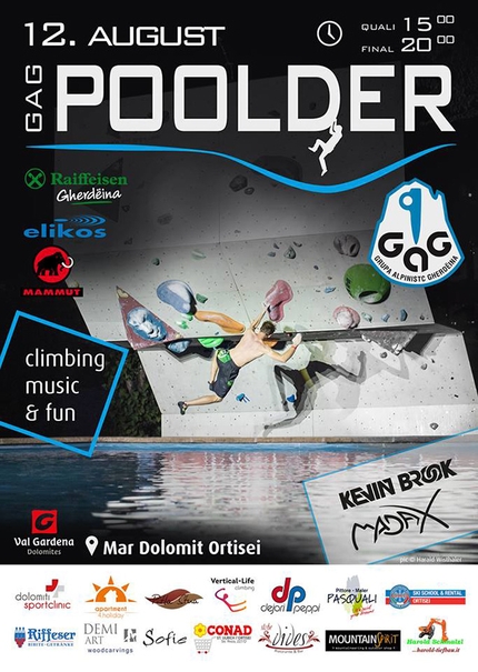 Poolder Contest 2017, Ortisei, Val Gardena - A Ortisei in Val Gardena il 12 agosto 2017 il Poolder Contest 2017, la gara boulder nella piscina Mar Dolomit