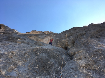 Federica Mingolla, Chimera verticale, Civetta, Dolomites - Federica Mingolla climbing Chimera verticale, Civetta, Dolomites, with Francesco Rigon