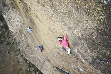 Sasha DiGiulian, Tsaranoro Atsimo, Madagascar - Sasha DiGiulian and Edu Marin climbing Mora Mora (5.14b, 8c), Tsaranoro, Madagascar