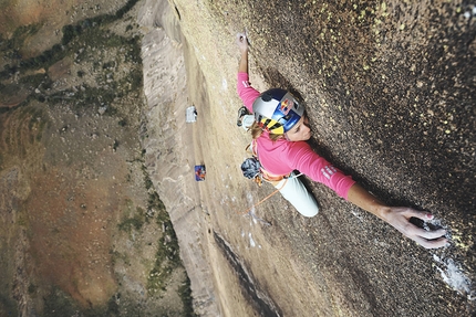 Sasha DiGiulian, Tsaranoro Atsimo, Madagascar - Sasha DiGiulian claiming the first female ascent of Mora Mora (5.14b, 8c), Tsaranoro, Madagascar, climbed with Edu Marin