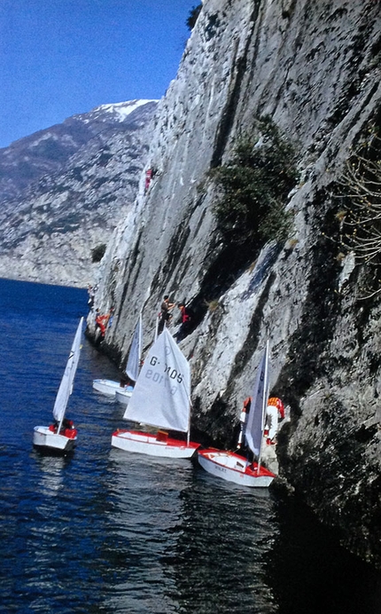 Free to climb - the discovery of rock climbing at Arco - The start of the climbs at Spiaggia delle Lucertole (Torbole)