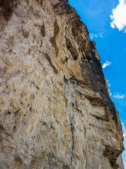 Cima Ovest di Lavaredo, Dolomites, Petri Heil, Hannes Pfeifhofer, Dietmar Niederbrunner - During the first ascent of Petri Heil, Cima Ovest di Lavaredo, Dolomites (Hannes Pfeifhofer, Dietmar Niederbrunner 2016)