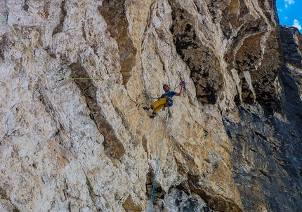 Cima Ovest di Lavaredo, Dolomiti, Petri Heil, Hannes Pfeifhofer, Dietmar Niederbrunner - Durante la prima salita di Petri Heil, Cima Ovest di Lavaredo, Dolomiti (Hannes Pfeifhofer, Dietmar Niederbrunner 2016)