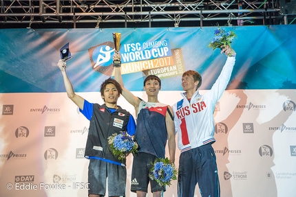 Bouldering World Cup 2017 - competing in the last stage of the Bouldering World Cup 2017 in Munich