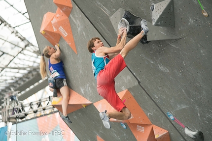 Bouldering World Cup 2017 - competing in the last stage of the Bouldering World Cup 2017 in Munich
