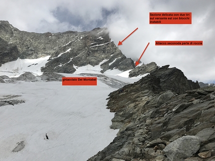 Cresta Albertini, Colle delle Grandes Murailles, Valtournenche, François Cazzanelli, Valter Cazzanelli - Cresta Albertini al Colle delle Grandes Murailles: l'attacco