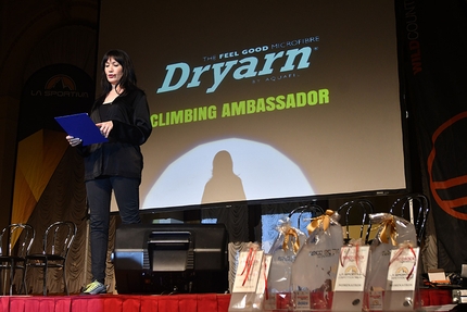 Arco Rock Legends 2017 -  Kay Rush annuncia il premio Dryarn Climbing Ambassador al Arco Rock Legends 2017
