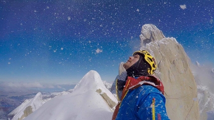 Markus Pucher, Aguja Guillaumet, Patagonia - Austrian alpinist Markus Pucher during the first solo winter ascent of Aguja Guillaumet in Patagonia  (08/09/2017)