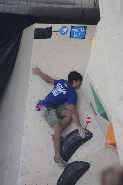 Mondiali Giovanili di arrampicata Boulder 2017, Innsbruck - Pietro Biagini durante i Mondiali Giovanili di arrampicata Boulder, Innsbruck, Austria