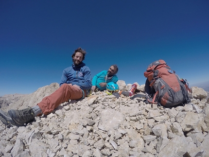 Aladaglar, Turkey, Zorbey Aktuyun, Muammer Yalcın - Zorbey Aktuyun and Muammer Yalcın on the summit after having repeated 'Nessuno', Vay Vay, Aladaglar, Turkey