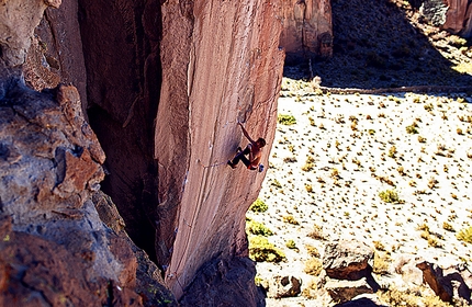 Pirmin Bertle, El Eden, Bolivia - Pirmin Bertle making the first ascent of 'En este luz te ves como Poseidon' at El Eden. The route checks in as the first 9a climb in Bolivia