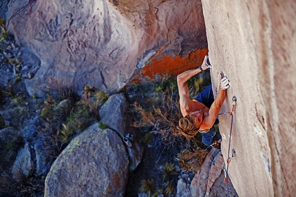 Pirmin Bertle, El Eden, Bolivia - Pirmin Bertle making the first ascent of 'En este luz te ves como Poseidon' at El Eden. The route checks in as the first 9a climb in Bolivia