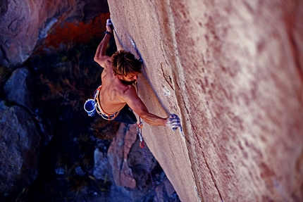 Pirmin Bertle, El Eden, Bolivia - Pirmin Bertle making the first ascent of 'En este luz te ves como Poseidon' at El Eden. The route checks in as the first 9a climb in Bolivia