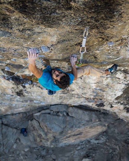 Andrea Zanone, Gressoney, Valle d'Aosta - Andrea Zanone climbing SS26 8c+ at Gressoney, Valle d'Aosta, Italy