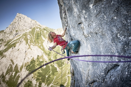 Michael Kemeter, Schartenspitze, Tortour - Michael Kemeter sul quinto tiro di Tortour (8c, 280m), Schartenspitze