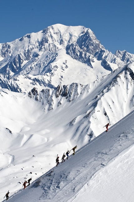 Pierra Menta 2010 - Sulla cresta del Mont Coin davanti al Monte Bianco