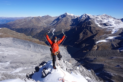 Königsspitze, Gran Zebrù, Daniel Ladurner, Johannes Lemayer - Johannes Lemayer making the first ascent of a new mixed climb up Königsspitze together with Daniel Ladurner on 07/10/2017