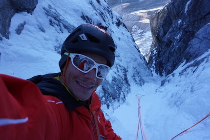 Königsspitze, Gran Zebrù, Daniel Ladurner, Johannes Lemayer - Daniel Ladurner making the first ascent of a new mixed climb up Königsspitze together with Johannes Lemayer on 07/10/2017