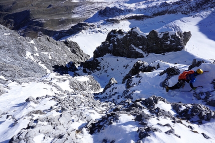 Königsspitze, Gran Zebrù, Daniel Ladurner, Johannes Lemayer - Daniel Ladurner during the first ascent of a new mixed climb up Königsspitze together with Johannes Lemayer on 07/10/2017