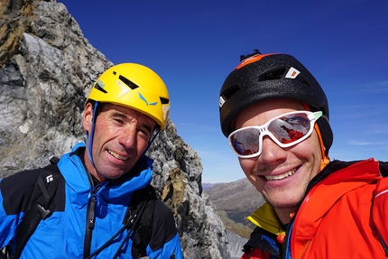 Königsspitze, Gran Zebrù, Daniel Ladurner, Johannes Lemayer - Johannes Lemayer and Daniel Ladurner making the first ascent of a new mixed climb up Königsspitze, climbed on 07/10/2017