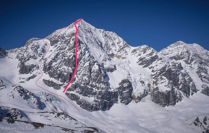 Königsspitze, Gran Zebrù, Daniel Ladurner, Johannes Lemayer - The line of Schattenspiel, the new mixed climb up Königsspitze, first ascended on 07/10/2017 by Johannes Lemayer and Daniel Ladurner