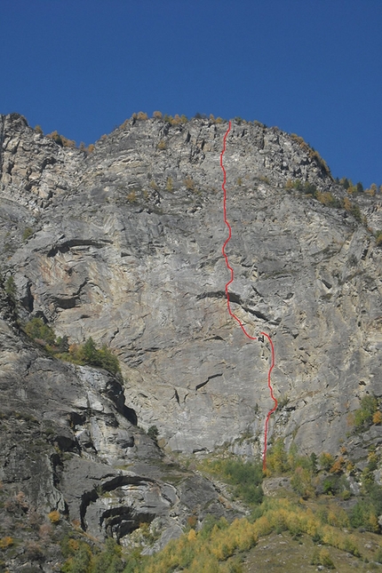 Valle d'Aosta, Ezio Saccaro, Edoardo Saccaro, Pèrie de Sarò - Il tracciato della via Tartaruga volante, Pèrie de Sarò, Valle d'Aosta (Ezio Saccaro, Edoardo Saccaro)