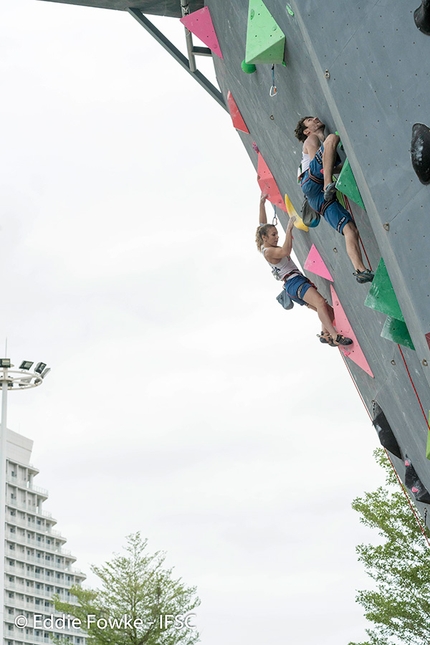 Lead World Cup 2017, Xiamen - Claudia Ghisolfi and Stefano Ghisolfi competing in the penultimate stage of the Lead World Cup 2017 at Xiamen in China