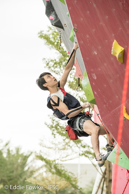 Lead World Cup 2017, Xiamen - Jongwon Chon competing in the penultimate stage of the Lead World Cup 2017 at Xiamen in China