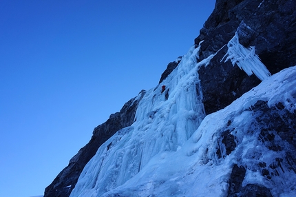 Gnadenlos, Ortler, Daniel Ladurner, Johannes Lemayer, Herbert Plattner - During the first ascent of 'Gnadenlos', Ortler NW Face (Daniel Ladurner, Johannes Lemayer, Herbert Plattner)