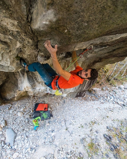 Andrea Zanone, Coup de Grace, Val Bavona, Switzerland - Andrea Zanone redpointing his first 9a, Coup de Grace in Val Bavona, Switzerland