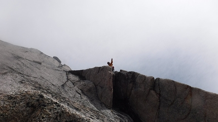 Bugaboos, Canada, From Italy with love, Luca Montanari, Arianna Del Sordo - Luca Montanari climbing the third pitch of From Italy with love, Donkey’s Ears, Crescent Towers, Bugaboos, Canada