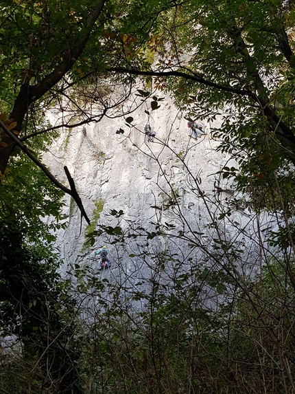 Rocca Pendice, Colli Euganei, Padova - Lavori di manutenzione della falesia di Rocca Pendice (Padova)