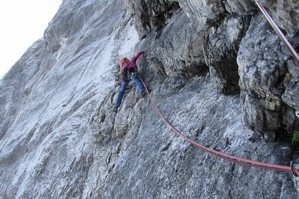 Silvia Petroni - Silvia Petroni sul Diedro Cozzolino, Piccolo Mangart di Coritenza