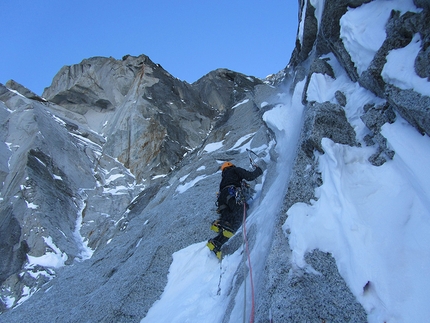 Silvia Petroni - Silvia Petroni sulla via Rebuffat - Terray, Aiguille des Pelerins, Monte Bianco