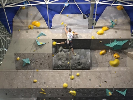 Coppa del Mondo Lead 2017, Kranj - Jakob Schubert durante l'ultima tappa della Coppa del Mondo Lead 2017