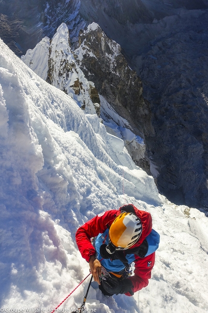 Pangbuk North, Nepal, Max Bonniot, Pierre Sancier - Climbing the second pitch of Tolérance Zero up Pangbuk North, Nepal,During the first ascent of Tolérance Zero up Pangbuk North, Nepal (Max Bonniot, Pierre Sancier 18-19/10/2017)