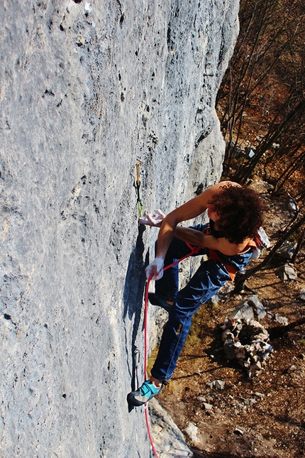 Peter Moser, Celva, Roberto Bassi  - Peter Moser climbing 'Progetto Bassi' at Celva (TN)