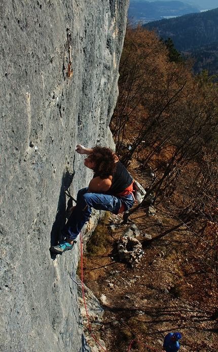 Peter Moser, Celva, Roberto Bassi  - Peter Moser climbing 'Progetto Bassi' at Celva (TN)