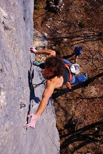 Peter Moser, Celva, Roberto Bassi  - Peter Moser climbing 'Progetto Bassi' at Celva (TN)
